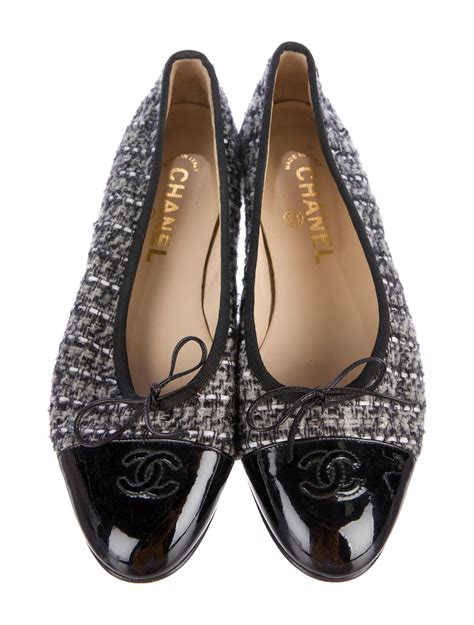 chanel tweed flats